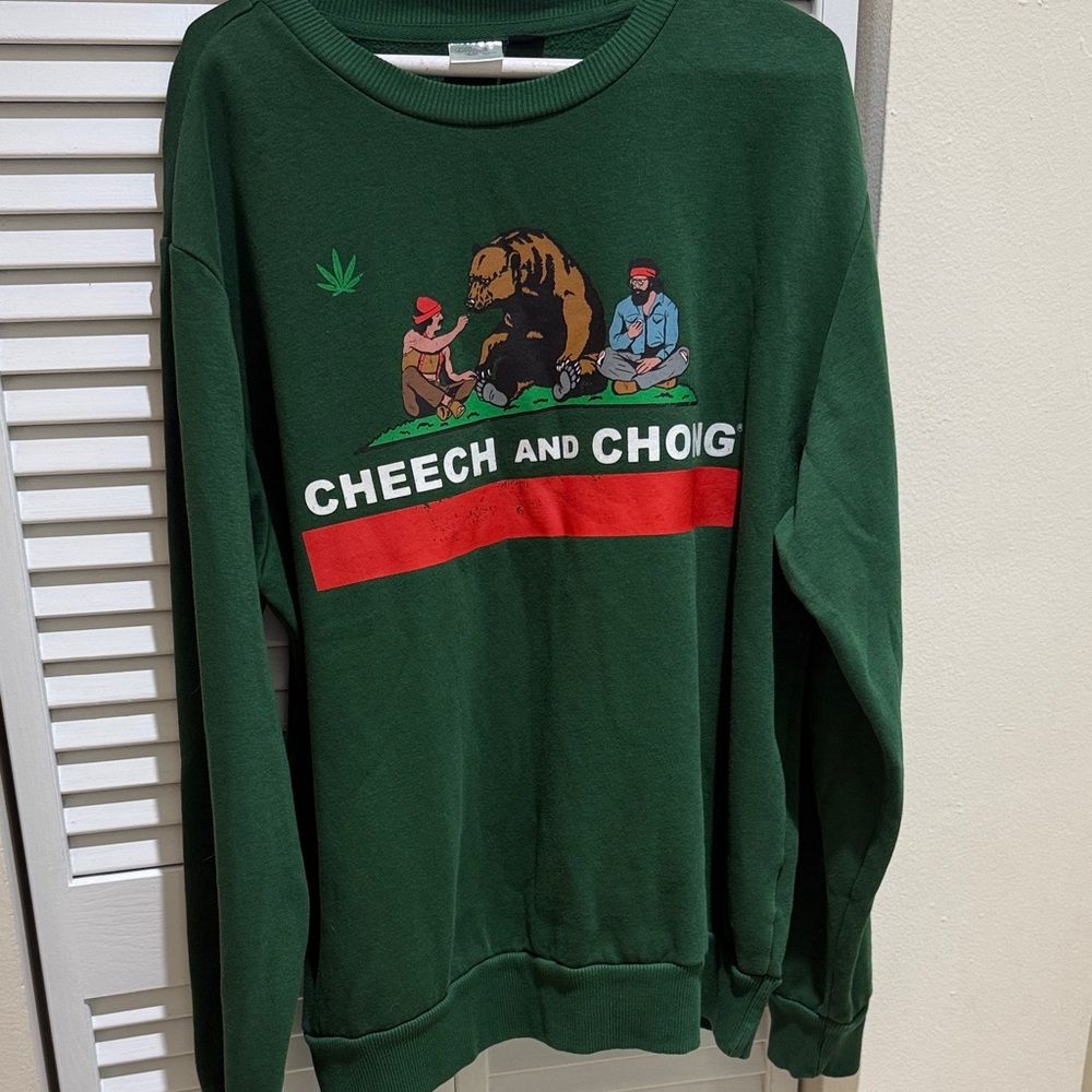 Cheech and Chong Green Graphic Sweatshirt